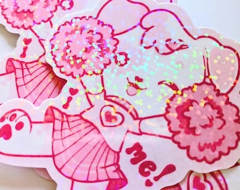 I <3 Me! - Love Puppy - Holographic Vinyl Sticker