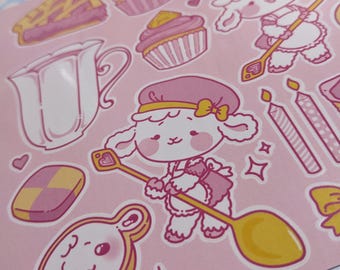 Baking Sheep - Pastel Kawaii - Kiss Cut Sticker Sheet