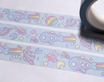 Space Explorers- Pastel Kawaii Washi Tape - 15mm x  10m