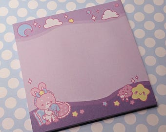 Starry Slumber Party - Pastel Kawaii Sticky Notes - 50 Pages