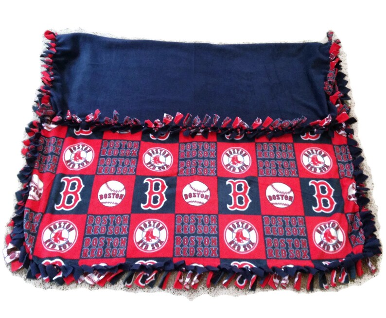 Boston Red Sox Tie Blanket MLB Baseball Fleece No Sew Quilt | Etsy