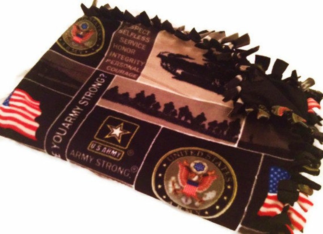 United States Army Fleece Tie Blanket US Military/armed Forces No Sew