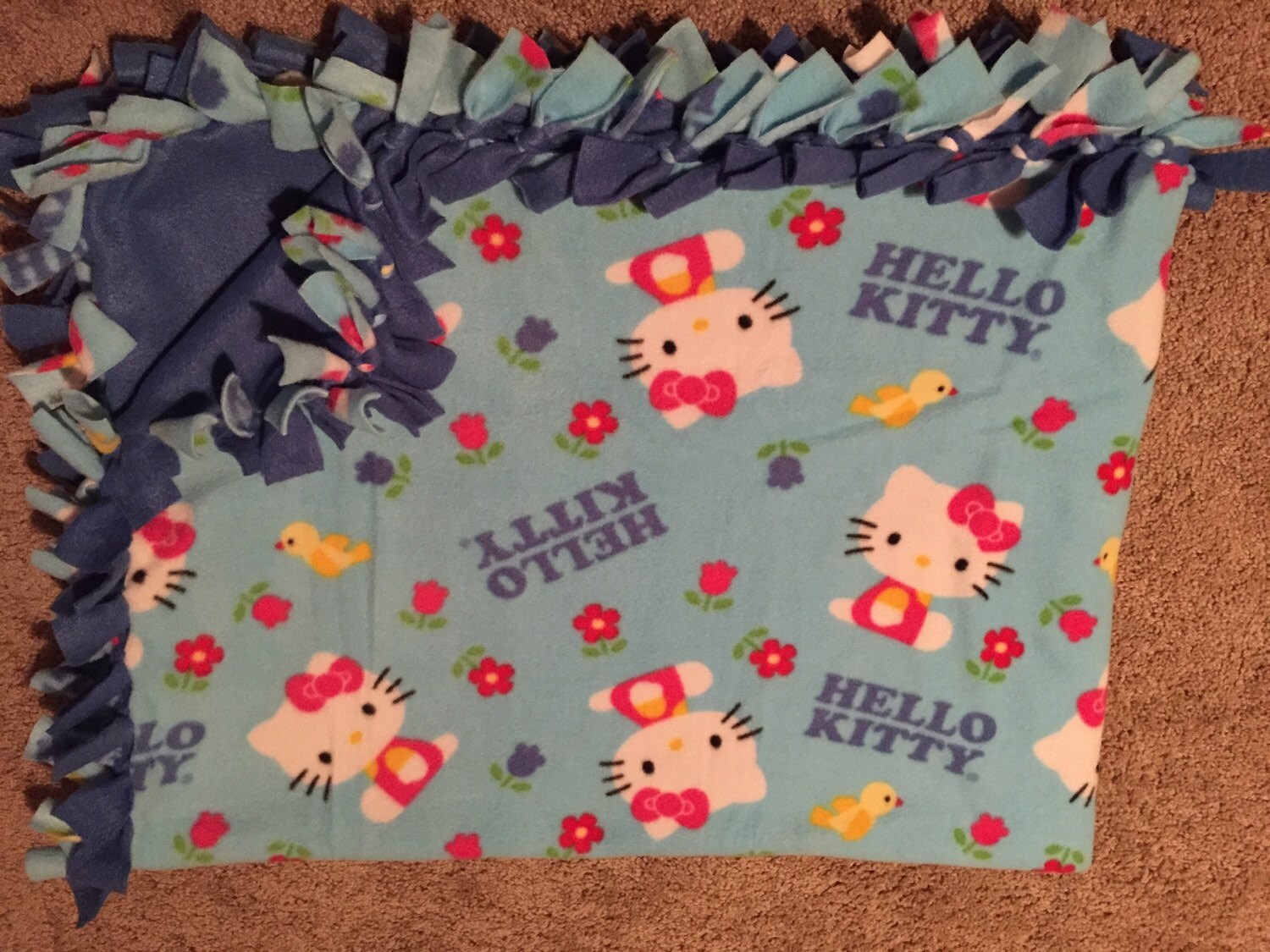 SALE Hello Kitty Tie Blanket Handmade Fleece No Sew Blanket Etsy