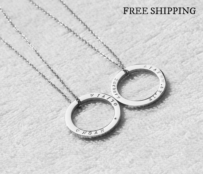 Hand Engraved Circle Necklacepersonalized Ring - Hand Engraved Round Pendant Necklace Hand Engraved Circle Necklacepersonalized Ring - Hand Engraved Round Pendant Necklace