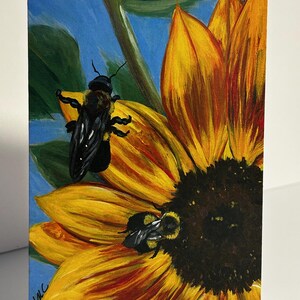 Bees on Sunflower Note Card Set
