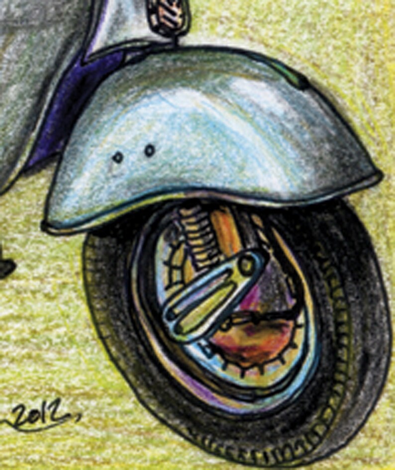 0161946 Vespa, by Enrico Piaggio in Color Pencil PRINT Limited Edition