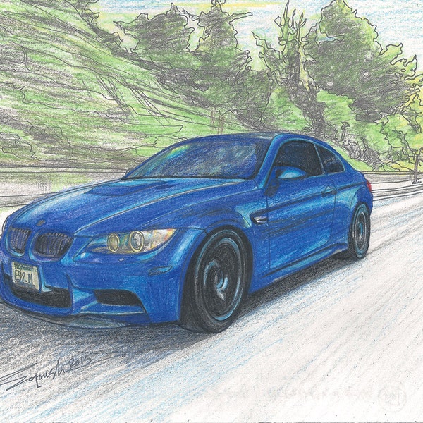 191-2007 BMW M3 (E92) in LeMans Blue- Limited Edition Run of 50 (8x10, 16x20)