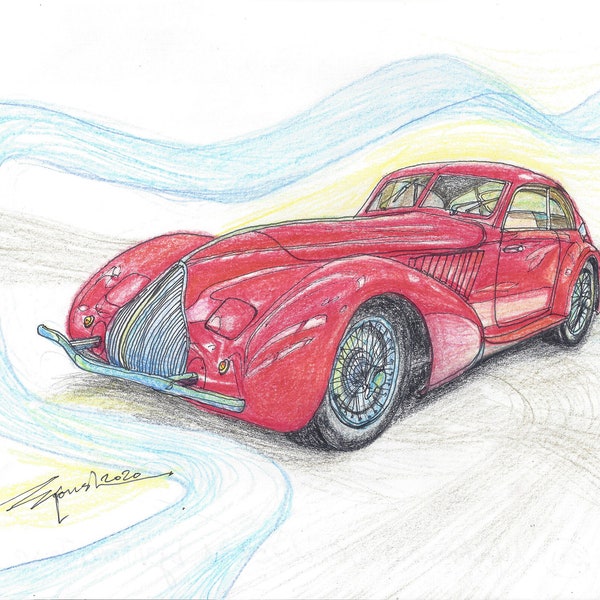 301-1936 Alfa Romeo Coach 8c2.9A, by Vittorio Jano - Limited Edition Run of 50 (8x10, 16X20)