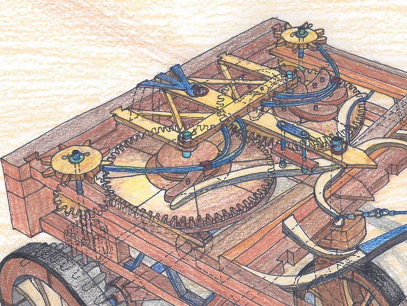 172 1478 Leonardo Da Vinci's Self Propelling Car Etsy