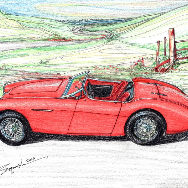 135-1954 Austin Healey 100 by Gerry Coker  - Limited Edition Run of 50 (8x10, 16X20)