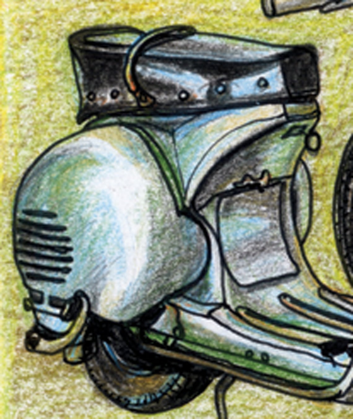 0161946 Vespa, by Enrico Piaggio in Color Pencil PRINT Limited Edition