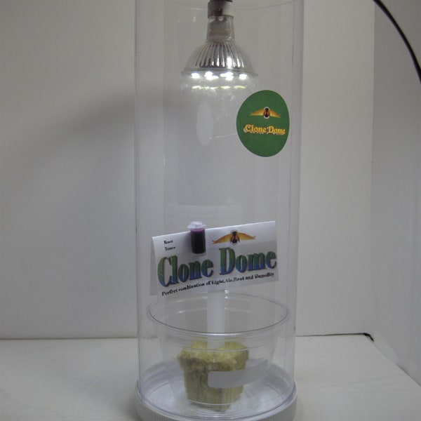 Turbo "CLONE DOME" Plant Cloning Machine,Perfect Light,Heat,Air,Moisture,12v,2w LED Grow Light,100% Success