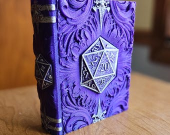 FatesEnd "Critical Success Tome" – D20 Storage Book with Tray | Witches Blue with Silver Accents | Dice Vault | Jewelry Box | TTRPG Decor