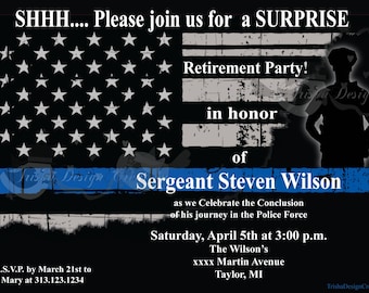 Police Retirement Invitation Etsy