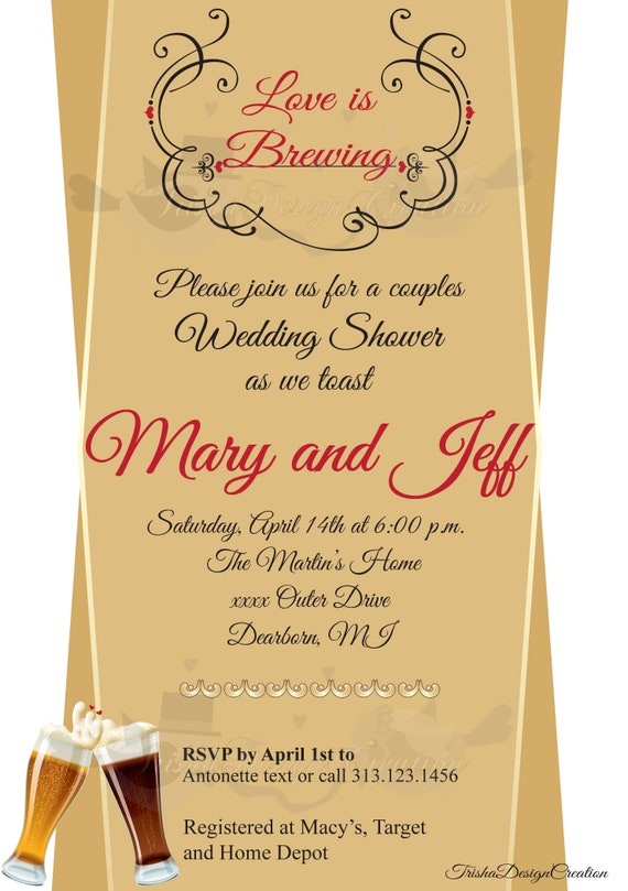 Love Is Brewingtheme Bridal Shower Invitation Each Etsy
