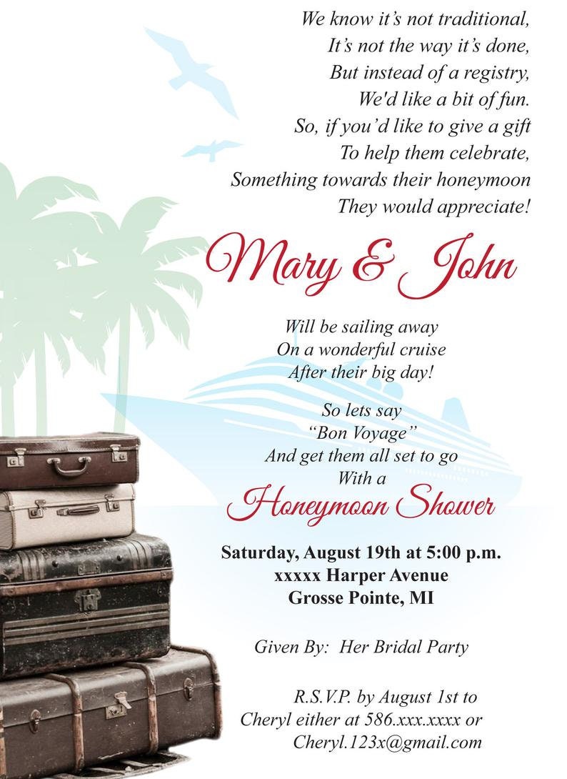 Honeymoon Theme Bridal Shower Invitation printable Etsy UK