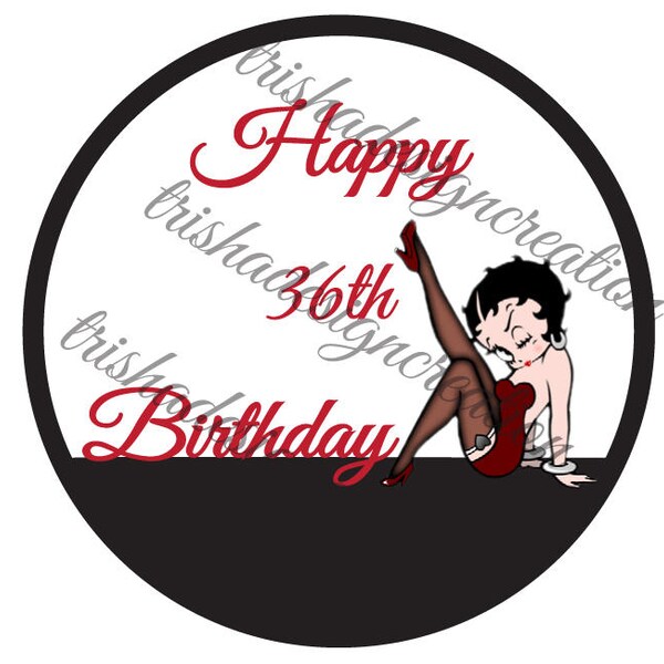 Betty Boop Birthday theme sticker "EACH"