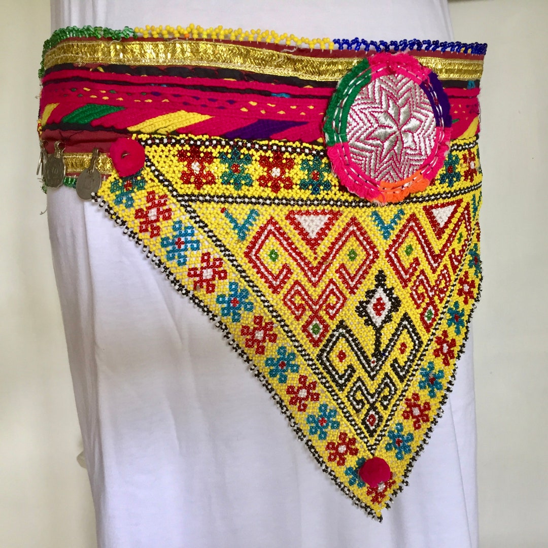 Vintage Kuchi Seed Bead Belt From Afghanistan Colorful Ethnic Etsy