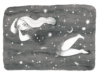 Sleeper with stars - signed print and limited to 30 copies - 30x40 cm