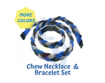 SET - Necklace & Bracelet autism, ADHD, dementia, therapy, OT, Soft Band, Adult Chew