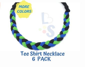 BEST SELLING  - 6 Pack Tee Shirt Necklaces, Free Shipping