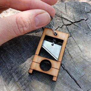 Guillotine Pin Brooch *Moving Parts*  Big Wooden French Revolution Guillotine Statement Jewelry