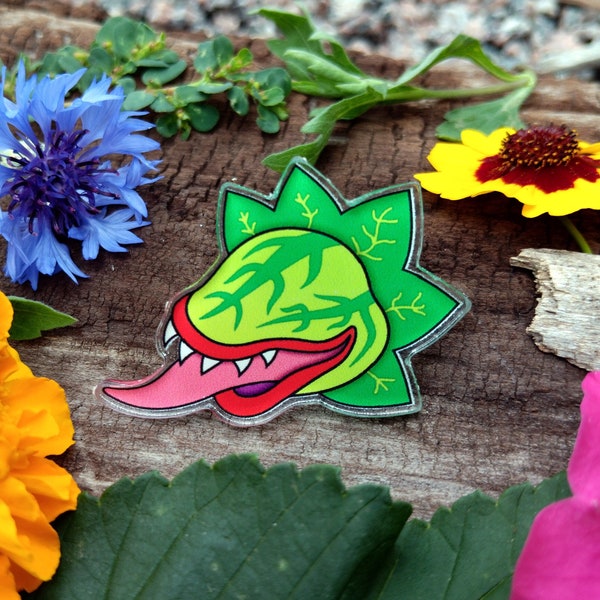 Little Shop of Horrors Audrey II Statement Pendant Pin Brooch, Jacket Bag Accessory Jewelry