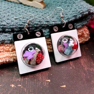 Washing Machine Shaker Earrings, Unique Gift for Laundromat Owners, Miniature 3D Laundry Day Statement Jewelry