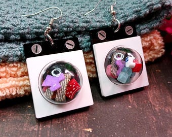 Washing Machine Shaker Earrings, Unique Gift for Laundromat Owners, Miniature 3D Laundry Day Statement Jewelry