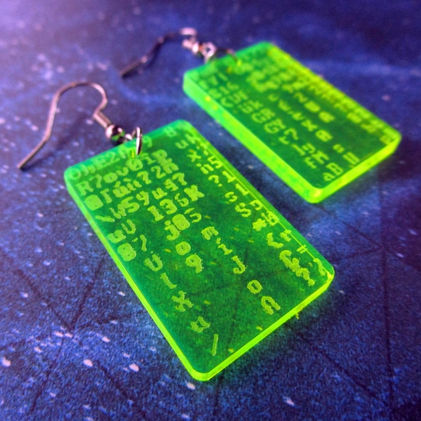 Matrix Trickle Code Programmer Dangle Earrings Coding Nerd Pendants Jewelry