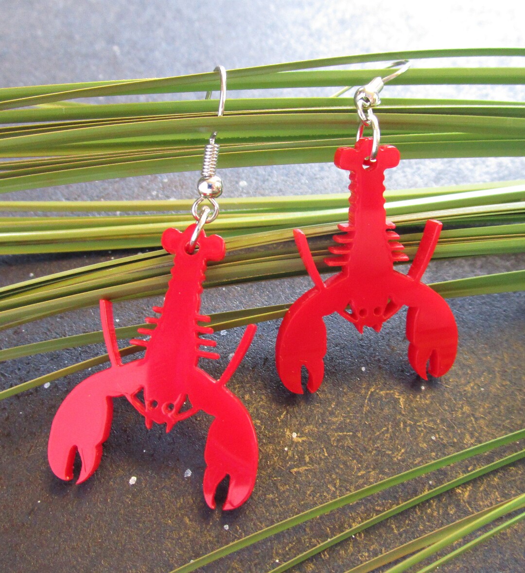 Red Lobster Earrings Summer Sea Life Ocean Crustacean Etsy