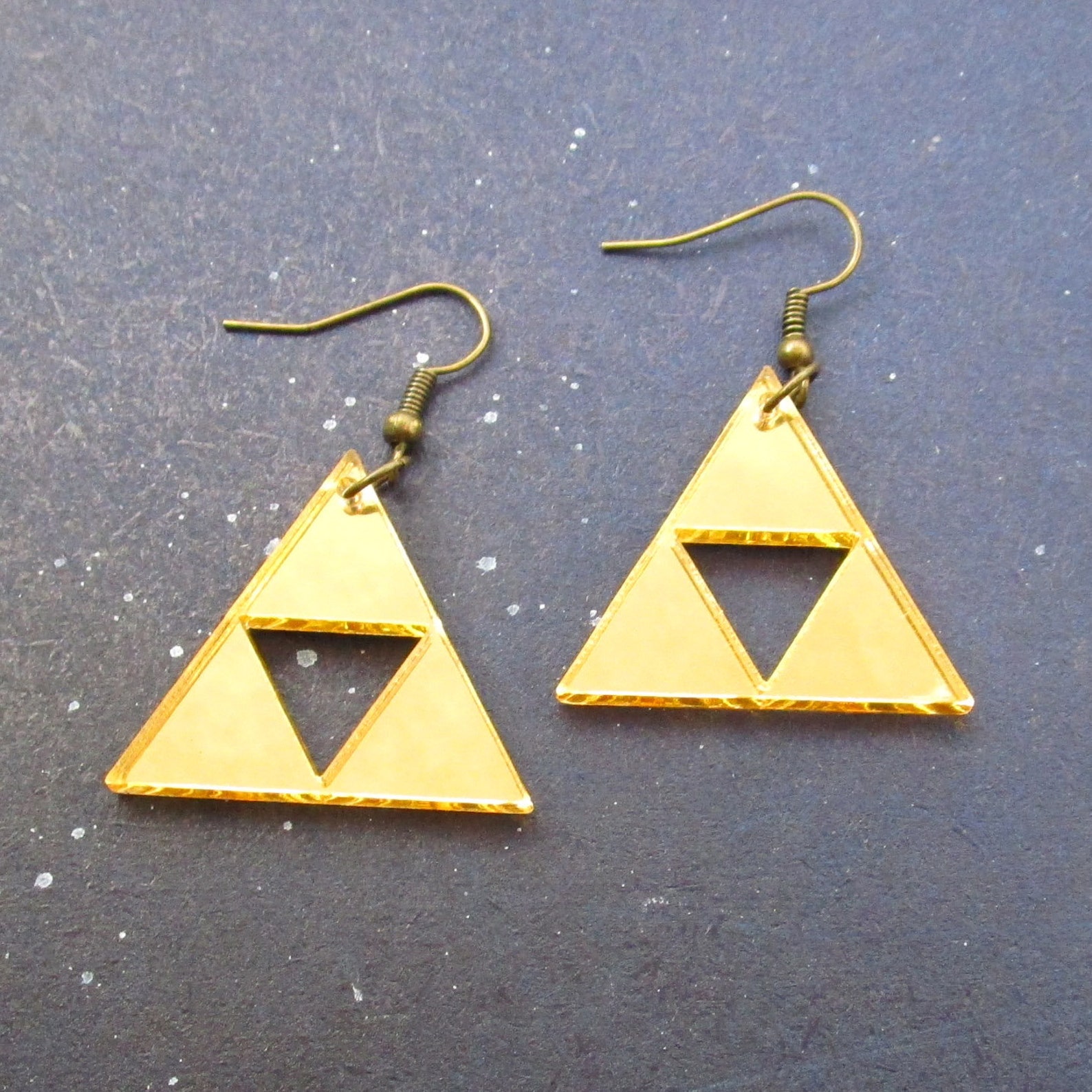 Legend of Zelda Gold Triforce Earrings Link Zelda Costume Etsy