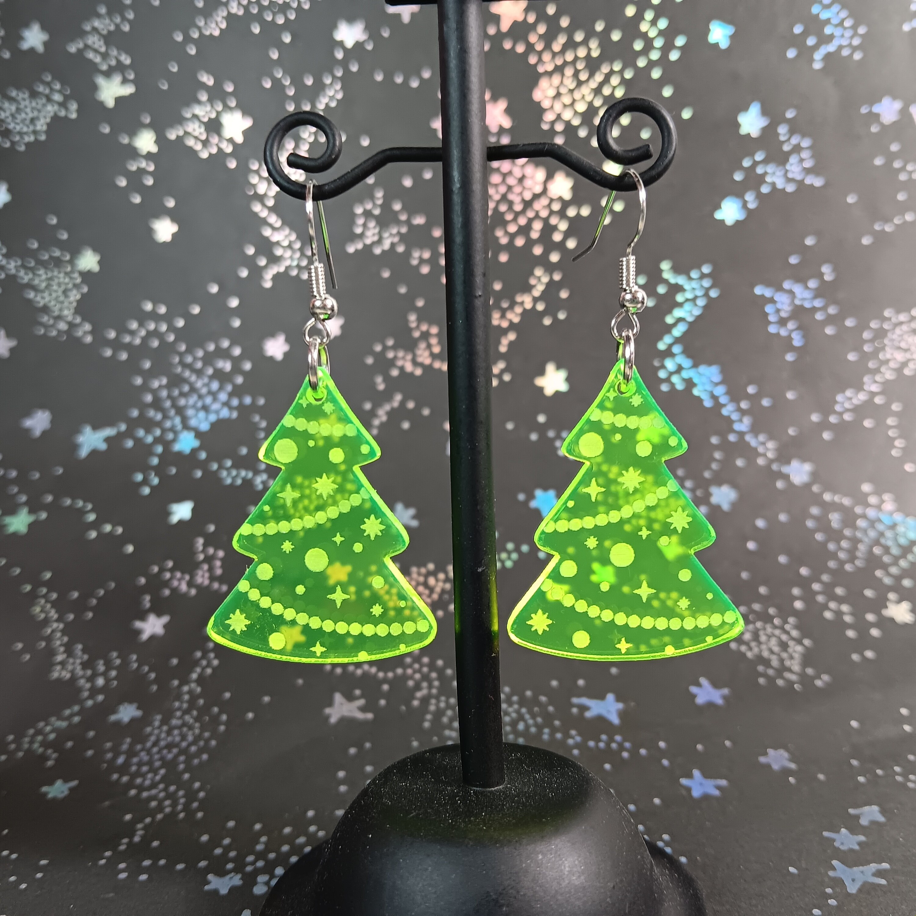 Orecchini Pendenti A Forma Di Albero Di Natale In Acrilico - Gioielli Colorati Per Le Vacanze, Regalo Donna - 2