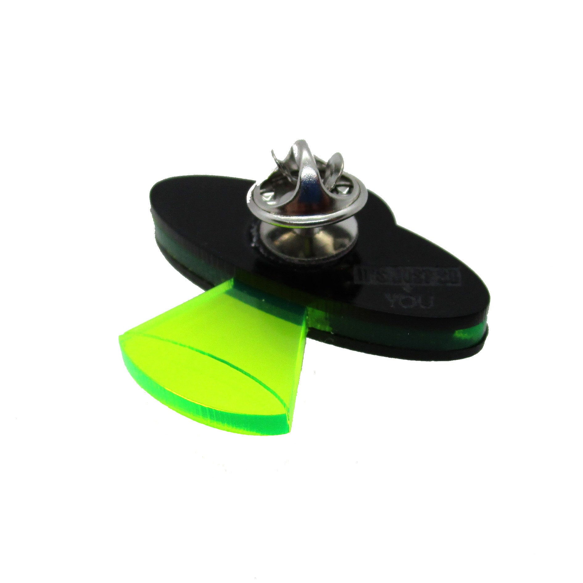 UFO Blacklight Reactive Pin Brooch, Acrylic Alien Space Ship ...