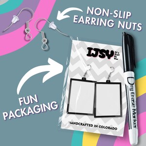 Message Board Dangle Earrings, Large Interactive Protest Resist DIY Artist Statement Jewelry image 9
