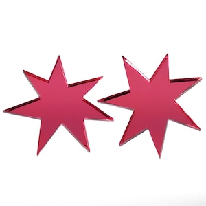 Shiny Pink Star Jem Costume Earrings, 80s Holograms Cosplay Stud Earrings Jewelry image 5