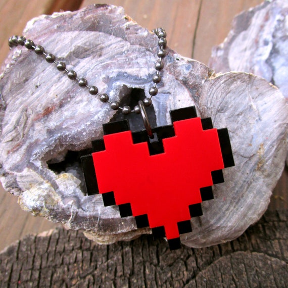 Matching minecraft heart necklace deals