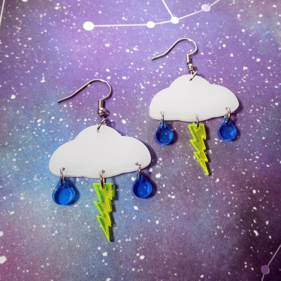 80s Rave Earrings Pink Lightning Bolts 80s Rave Earrings Pink Lightning Bolts