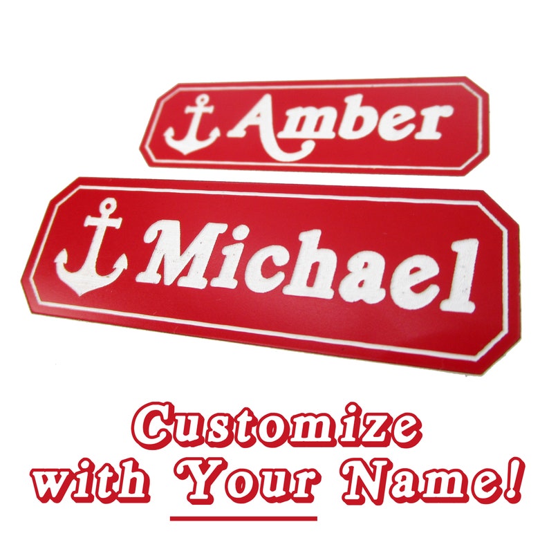 Customizable Scoops Ahoy Uniform Costume Custom Name Tag Stranger Steve or Robin Name Badge Cosplay Pin OR Magnet Backing image 2