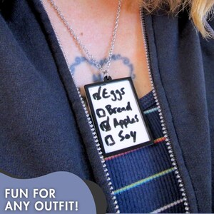 Protest Art Board Pendant Necklace, Large Dry Erase Message DIY Artist Statement Jewelry image 5