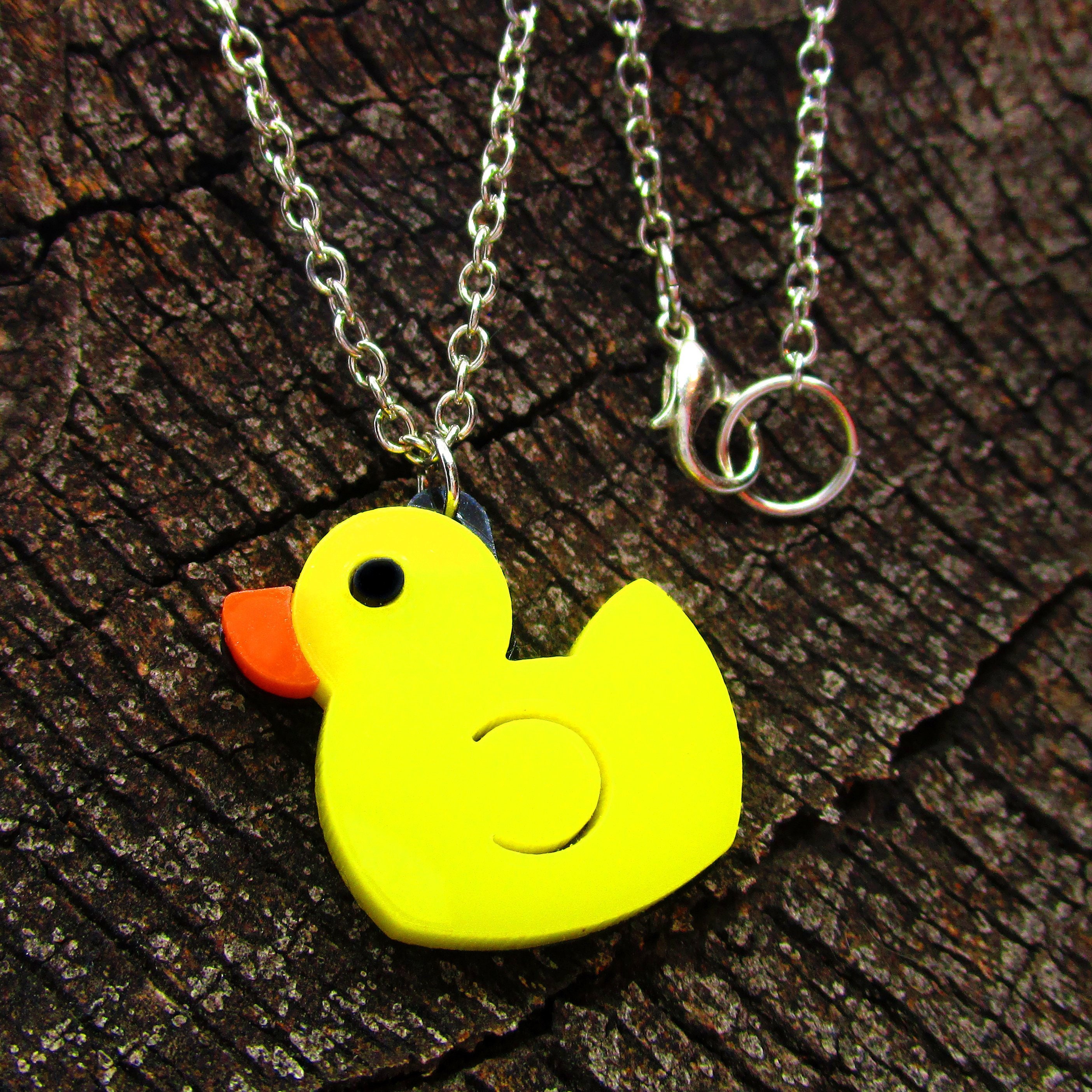 Yellow Rubber Duck Pendant Necklace Rubber Ducky Bath Toy Etsy