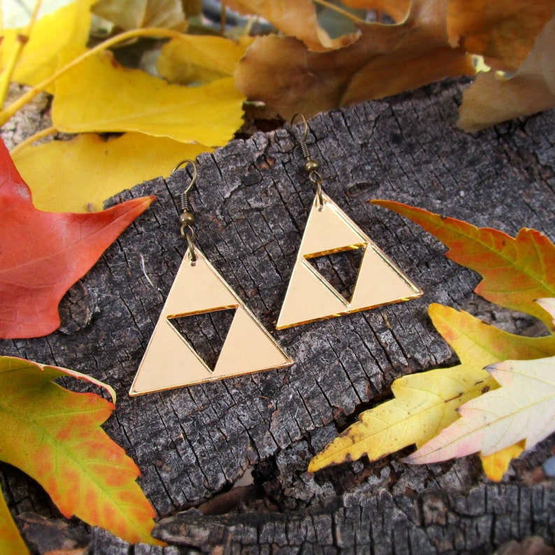 Legend of Zelda Gold Triforce Earrings Link Zelda Costume Etsy