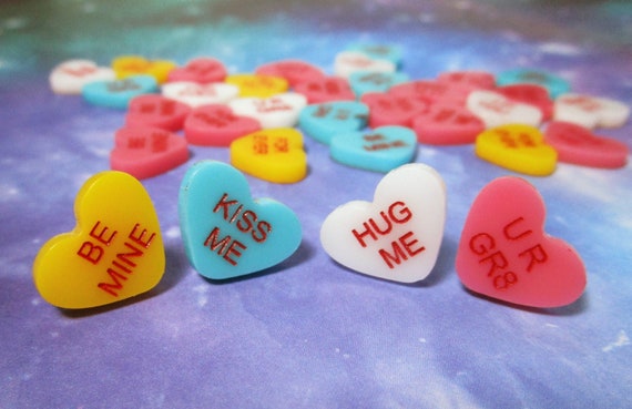 Conversation Heart Stud Earrings