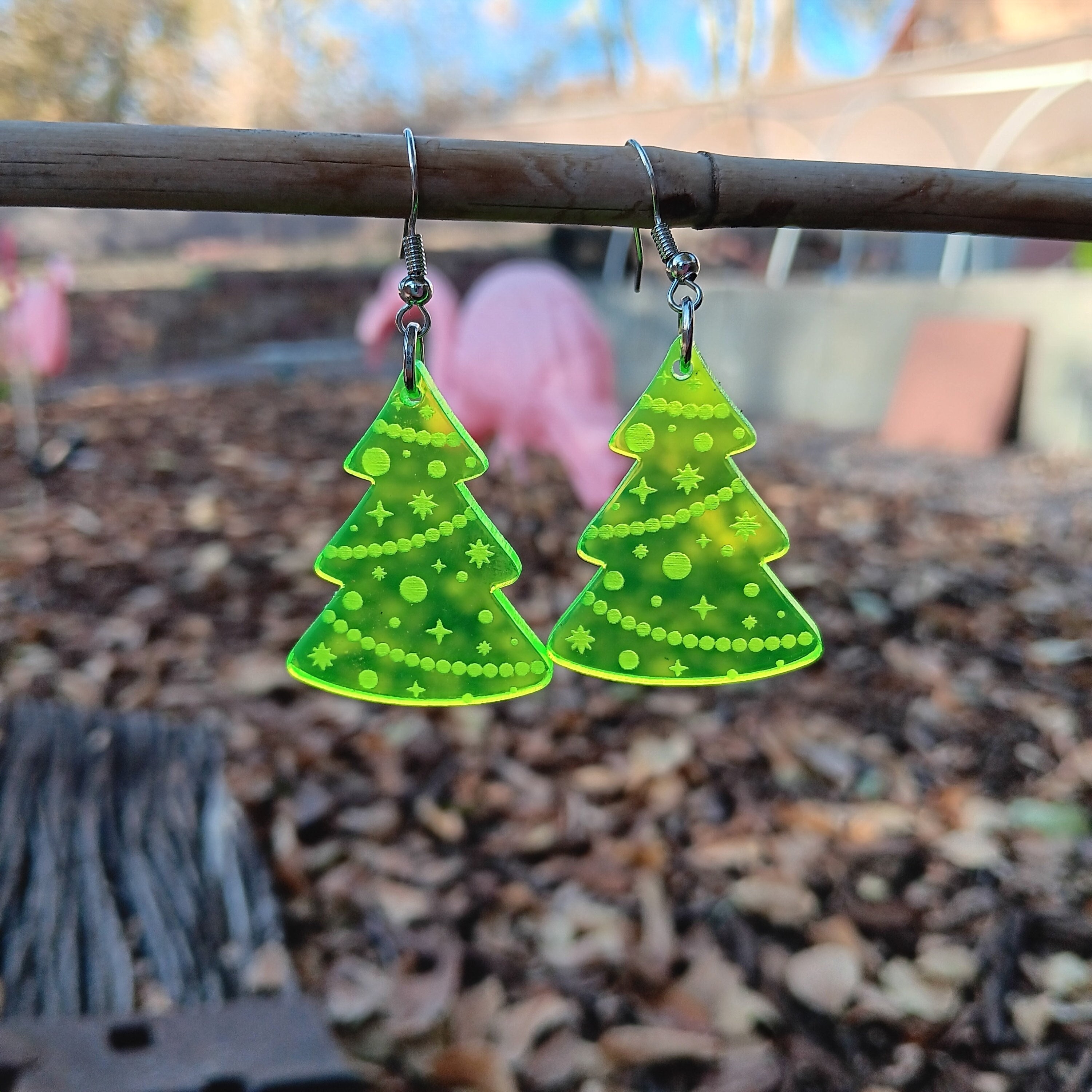 Pendenti Albero Pigna 3er Set 8x3x3cm Nuovo Natale Albero Gioiello IN Legno