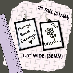 Message Board Dangle Earrings, Large Interactive Protest Resist DIY Artist Statement Jewelry image 8