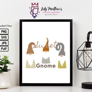 Sweet Gnome© Digital Art **INSTANT DOWNLOAD** Digital File .pdf, .jpg, .png, .svg