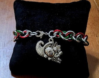 Pulsera Cornucopia con tejido ondulado