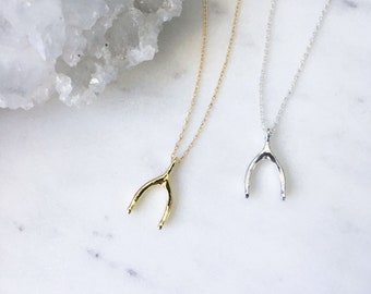 Sierlijke sterling zilveren wishbone ketting Minimalistische gelukshanger Mooie moderne dames zilveren gelaagdheid sieraden cadeau voor haar vriendin