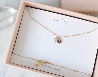 Australian Opal Necklace Dainty, October Birthstone Personalised Gift, Minimalist Gold Fill Sterling Silver Pendant, Genuine Gemstone Charm