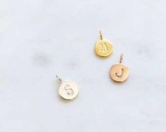 Initial Charm Pendant, Gold letter tag, Silver Custom engraved necklace, Charm necklace alphabet jewelry, Monogram Necklace Gift